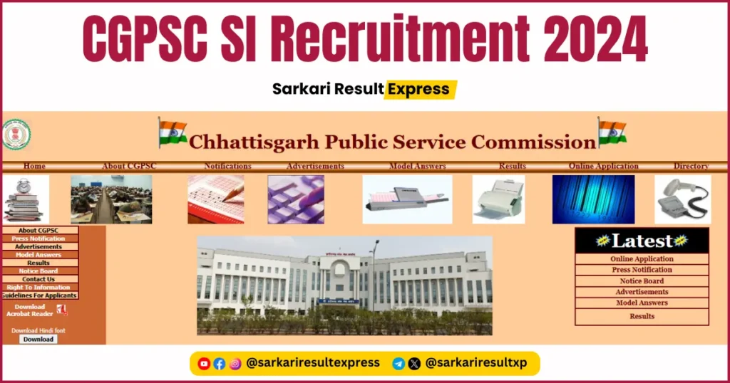 CGPSC SI Recruitment 2024